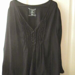 Womens Plus Size 22/24 black ruffles shirt Lane Bryant